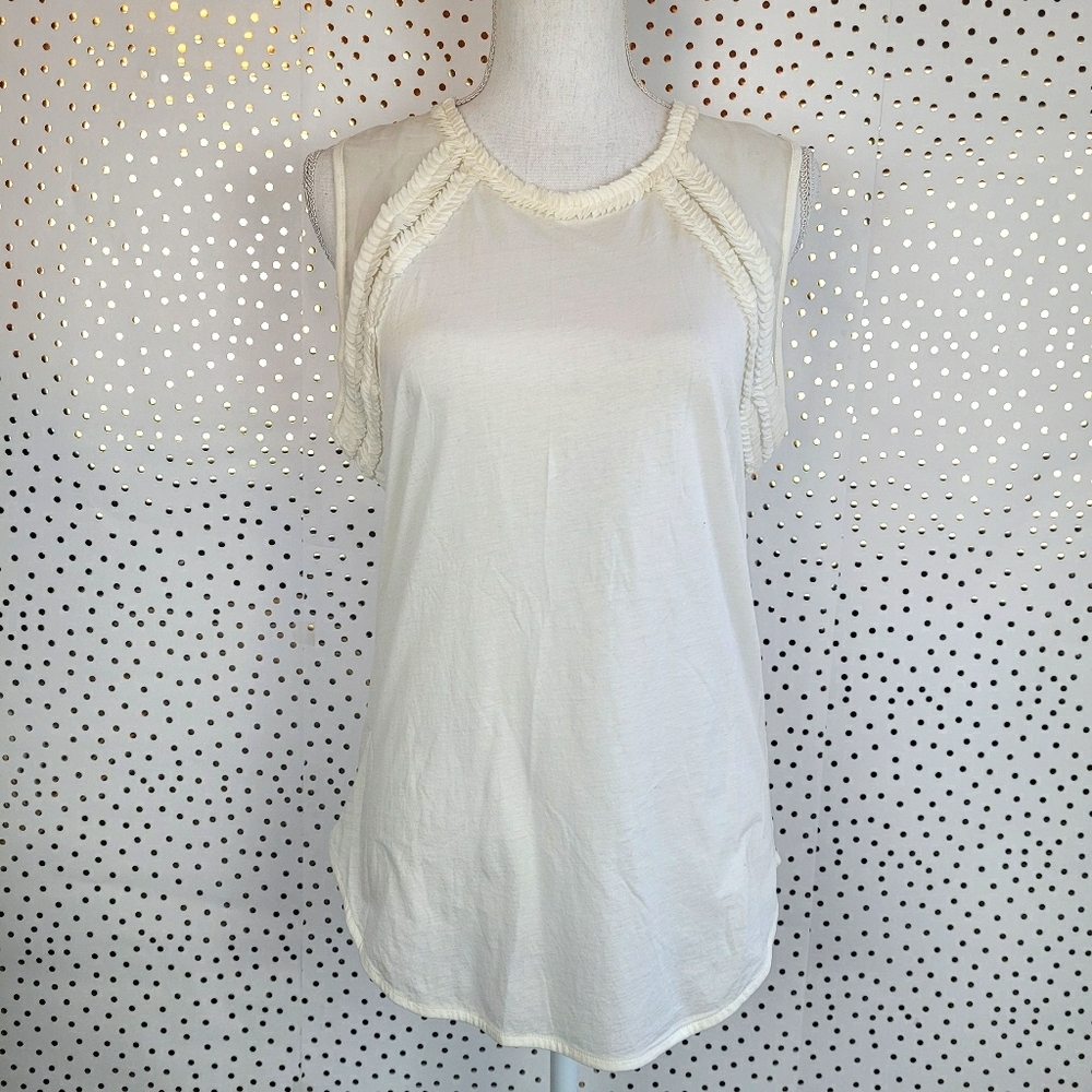 J. Crew Petal Tank Ivory Top